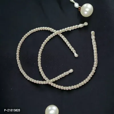 2 pcs white pearl moti hairband-thumb5