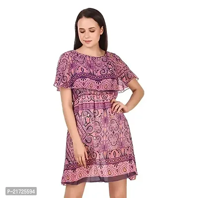 Buy A F Fashion Floral Print Dresses For Women Floral Design One Piece Dress Gorgette Fabric Half Sleeves Dress For Women Girls m Pink Online In India At Discounted Prices