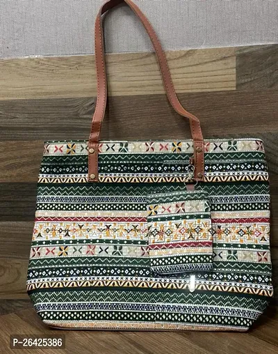 Stylish Multicoloured Fabric Striped Handbags For Women-thumb0