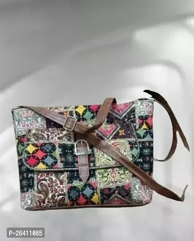 Stylish Multicoloured PU Printed Sling Bags For Women