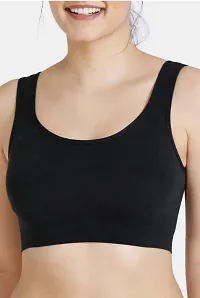 GLOBAL ENTERPRISE SHREENATHJI Online MART Women's 95% Cotton and 5% Spendex, Non-Padded, Non-Wired Air Sports Bra (Color:- Black) (Pack of 1) (Size:- 32)-thumb3