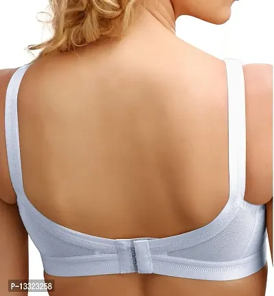 Maiden Beauty Women's Cotton Non Padded Wire Free Full Coverage Bra White-thumb2