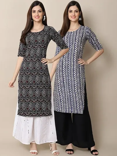 Fancy Crepe Kurtas For Women Pack Of 2