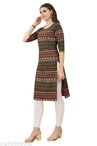 Stylish A-Line Multicoloured Printed Crepe Kurti For Women-thumb1