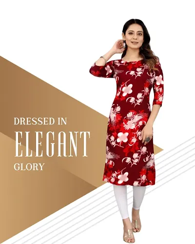 Trendy Crepe Printed Straight Kurta