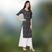 Stylish A-Line Multicoloured Printed Crepe Kurti For Women-thumb1