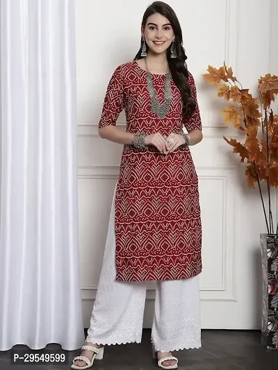 Stylish Maroon Crepe Stitched Kurta For Women-thumb0