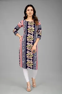 Stylish A-Line Multicoloured Printed Crepe Kurti For Women-thumb1