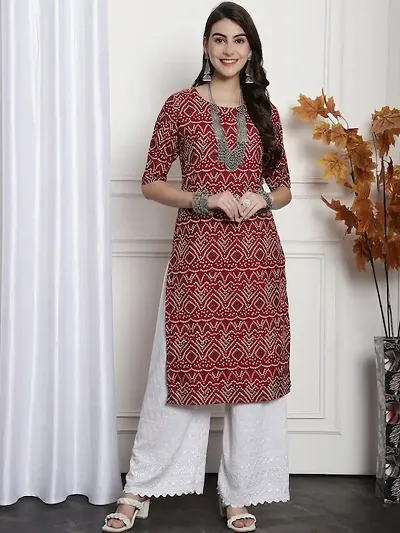 Stylish Crepe Printed A-Line Kurti