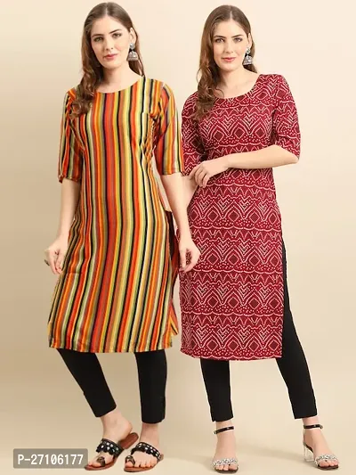 Fancy Crepe Kurtas For Women Pack Of 2-thumb0