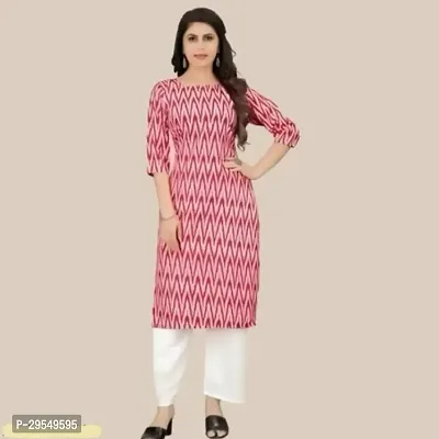 Stylish Red Crepe Stitched Kurta For Women-thumb0