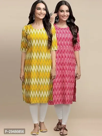 Fancy Crepe Kurtas For Women Pack Of 2-thumb0