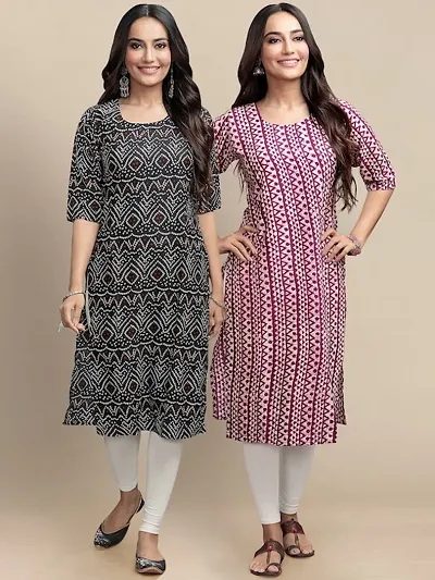 Fancy Crepe Kurtas For Women Pack Of 2