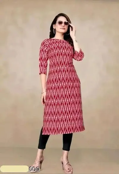 Stylish Multicolor Printed Crepe Straight Kurta