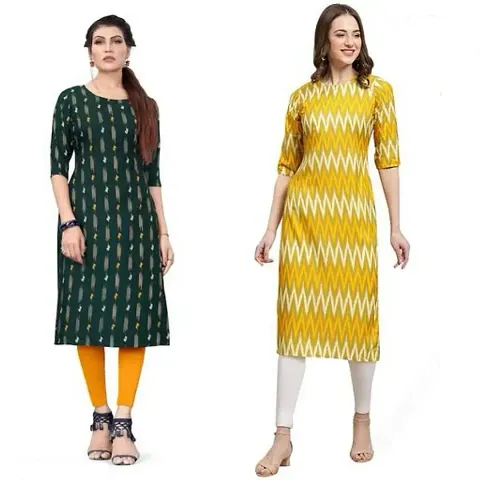 Stylish Crepe A-Line Kurta For Women Combo Of 2