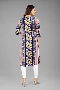 Stylish A-Line Multicoloured Printed Crepe Kurti For Women-thumb2