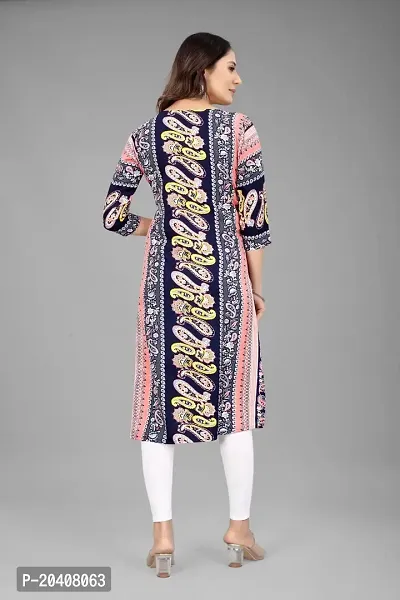 Stylish A-Line Multicoloured Printed Crepe Kurti For Women-thumb3