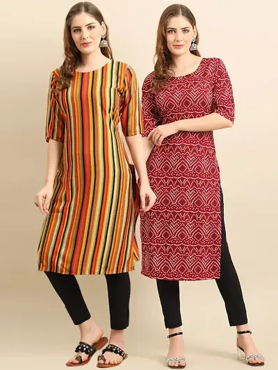 Fancy Crepe Kurtas For Women Pack Of 2