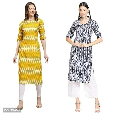 Fancy Crepe Kurtas For Women Pack Of 2-thumb0