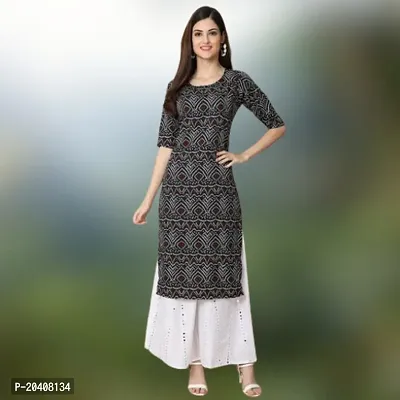 Stylish A-Line Multicoloured Printed Crepe Kurti For Women-thumb0