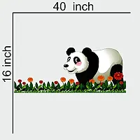 Madhuban Decor Panda Walking in Green Grass Wall Sticker-thumb3