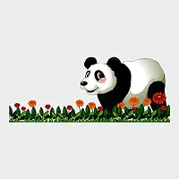 Madhuban Decor Panda Walking in Green Grass Wall Sticker-thumb4