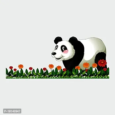 Madhuban Decor Panda Walking in Green Grass Wall Sticker-thumb5