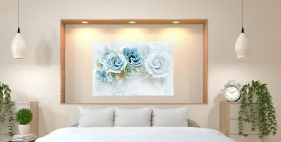 Madhuban DecorBeautiful White and Blue Flower HD High Resolution Wall Paper (24 Inch X 36 Inch)-thumb3