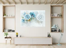 Madhuban DecorBeautiful White and Blue Flower HD High Resolution Wall Paper (24 Inch X 36 Inch)-thumb1