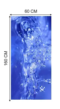 Madhuban Decor 3D Water Drops with Blue Background Adhesive Vinyl Sticker Fridge wrap Decorative Sticker (Multicolor PVC Vinyl)_FS22-thumb3