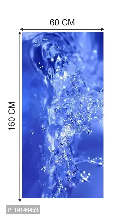 Madhuban Decor 3D Water Drops with Blue Background Adhesive Vinyl Sticker Fridge wrap Decorative Sticker (Multicolor PVC Vinyl)_FS22-thumb4