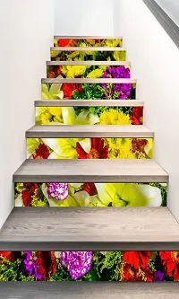 Madhuban Decor colourflower Stairs Sticker (Multicolor PVC Vinyl)-thumb2