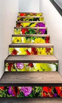 Madhuban Decor colourflower Stairs Sticker (Multicolor PVC Vinyl)-thumb1