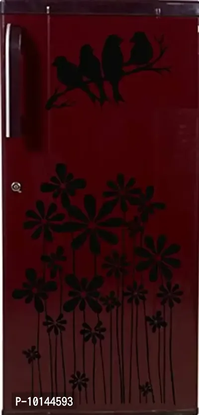 Madhuban D?cor Decorative Black waterproofe Fridge Sticker (PVC Vinyl,Multicolor,size61x131cm)-thumb3