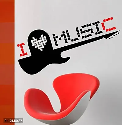 Wall Stickers Guitar is All About Passion and Love for Music Lovers Removable Decor Wall Decal Beautiful Sticker for Home Dedcoration Living Room(PVC Vinyl SelF Adhesive )-thumb0