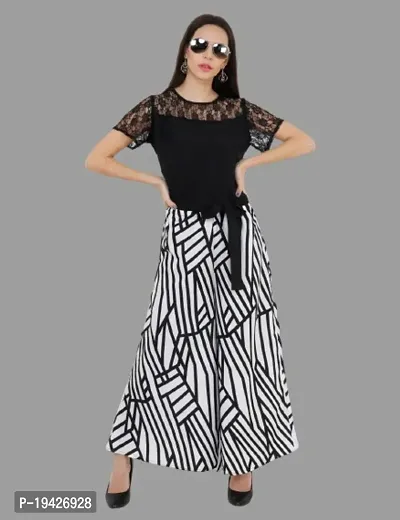 Classic Crepe Printed Jumpsuit for Women