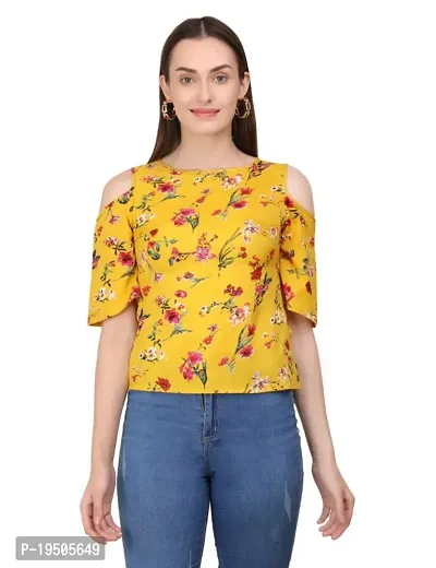 Classic Crepe Printed Tops for Women's