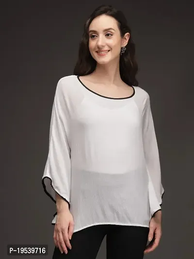 Classic Crepe Solid Tops for Women's-thumb0