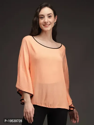 Classic Crepe Solid Tops for Women's