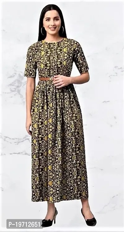 Classic Crepe Printed Dresses for Women-thumb0