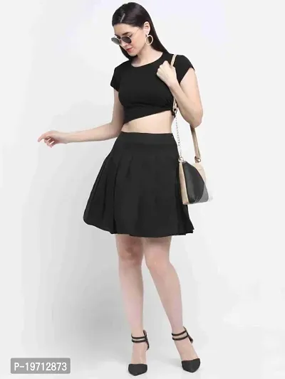 Classic Crepe Solid Skirt for Women