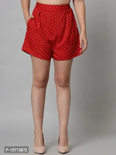 Classic Crepe Printed Shorts for Women