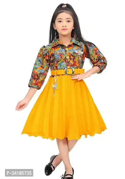 Stylish Printed Dress For Baby Girls-thumb0