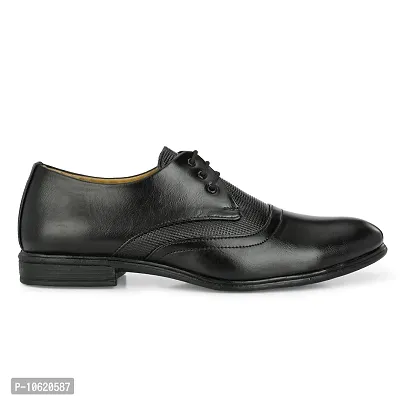 Stylish Premium Leather Black Derby Lace-Up Office Party Ethnic Wear Mens Formal Shoes-thumb3