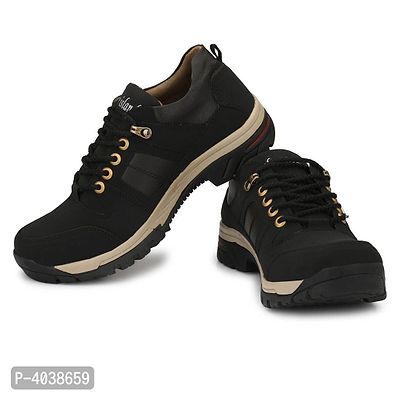 Black Synthetic Leather Flat Boots For Men-thumb5