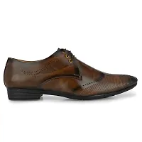 Stylish Premium Leather Brown Derby Lace-Up Office Party Ethnic Wear Mens Formal Shoes-thumb2