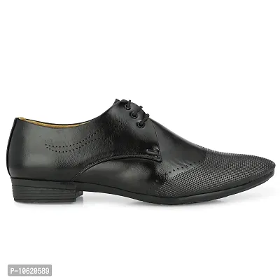 Stylish Premium Leather Black Derby Lace-Up Office Party Ethnic Wear Mens Formal Shoes-thumb3