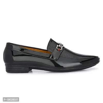 Stylish Patent Leather Black Slip-On Office Party Ethnic Wear Mens Formal Shoes-thumb2