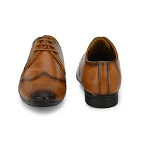 Stylish Premium Leather Tan Brown Derby Lace-Up Office Party Wear Mens Formal Shoes-thumb4