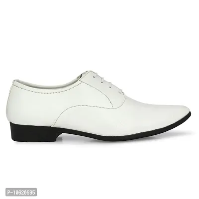 Stylish Patent Leather White Derby Lace-Up Office Party Ethnic Wear Mens Formal Shoes-thumb3